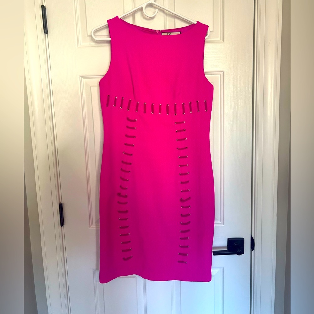 DS Dress Hot Pink Sleeveless Form Hugging Mini Dress in Size 10